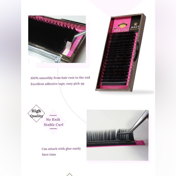 Macy Korea Eyelash Extensions Mink Lashes (Set of 2 ) B/ 0.15 x12 mm - Picture 2 of 7